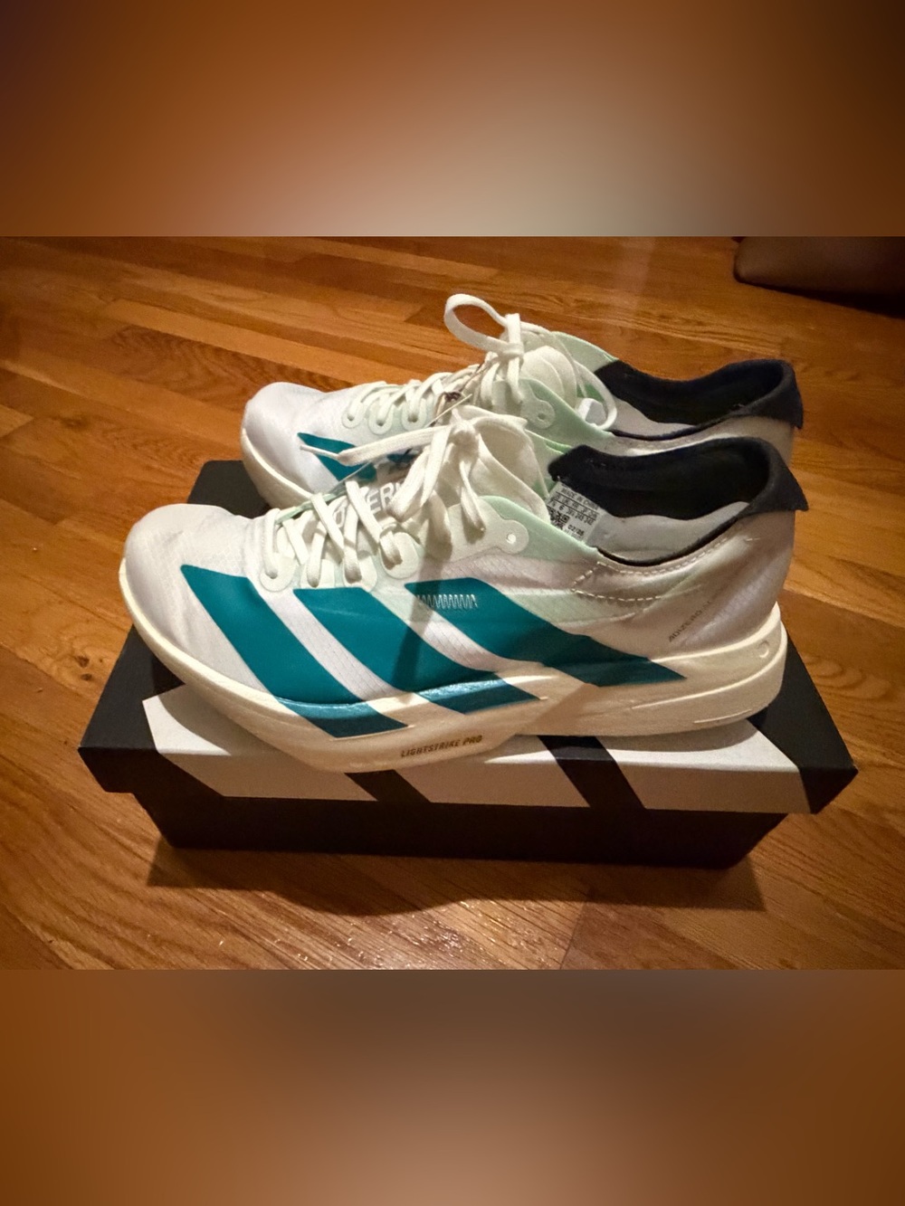 Adidas Adizero Adios Pro 4, White and Teal